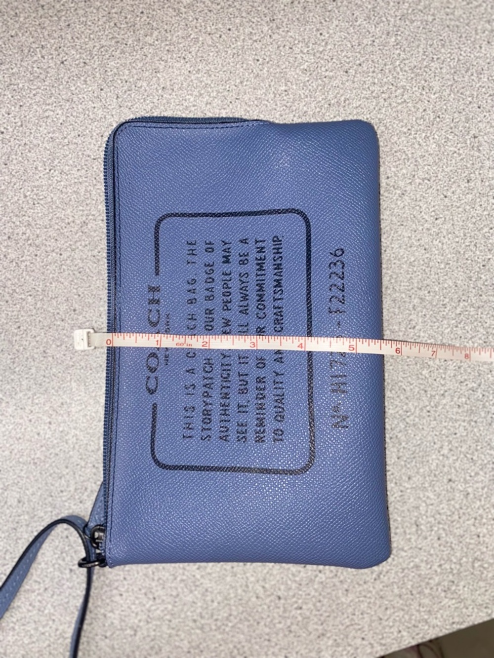 Coach Story Book Light Blue Leather Wristlet Pouch EUC - Picture 10 of 11